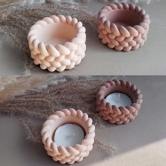 Örgülü Yuvarlak tealight mumluk