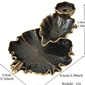 2 Adet Lotus Yaprağı Metal Geri Akış Tütsülük 