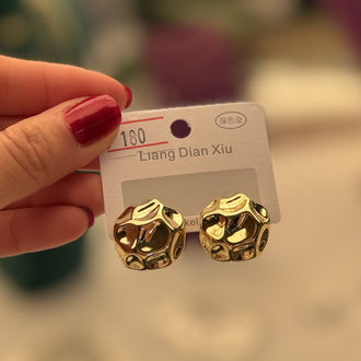 Yuvarlak gold küpe