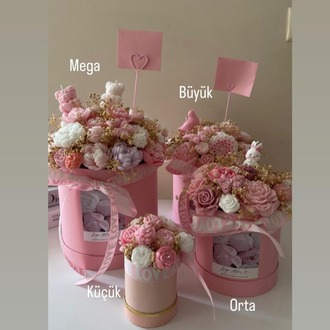 Orta Boy - Pink Blush - Pembe Çiçek Bahçesi