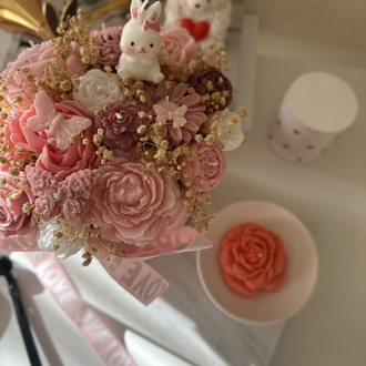 Orta Boy - Pink Blush - Pembe Çiçek Bahçesi