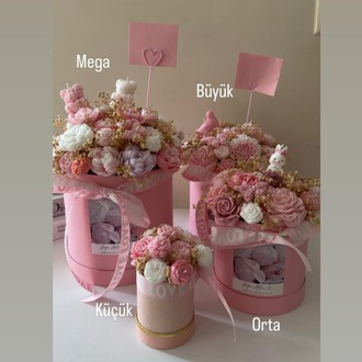 Büyük Boy - Pink Blush - Pembe Çiçek Bahçesi