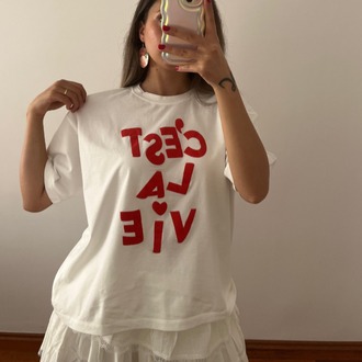 CEST LA VİE BASKILI TİŞÖRT