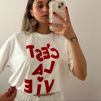 CEST LA VİE BASKILI TİŞÖRT