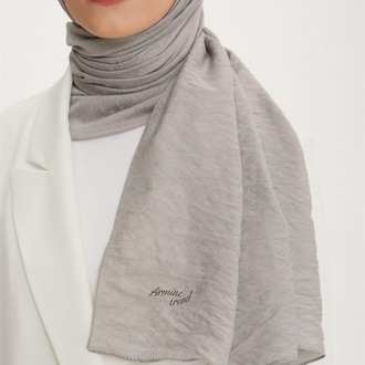 ARMİNE TREND OUTLET GRİ ORGANİK KOTON ŞAL