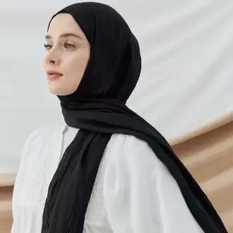 DÜZ BAMBU KRAŞ SİYAH ŞAL