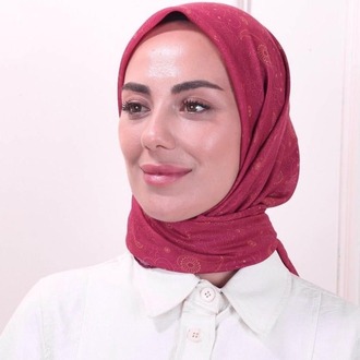 LOCELLA PAMUK VUAL ÇİLEK KIRMIZISI EŞARP