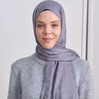 KIVRIM DESEN İPEKSİ JAKAR KOYU GRİ ŞAL