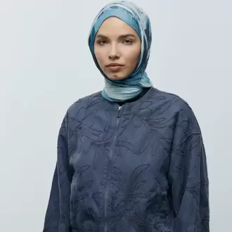 SOYUT DESEN MAVİ PAMUK ŞAL