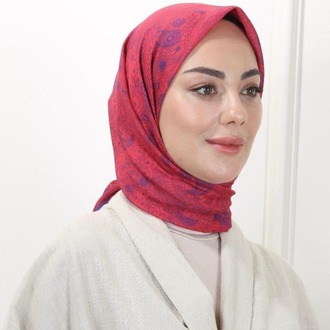 LOCELLA PAMUK VUAL CANLI FUŞYA EŞARP