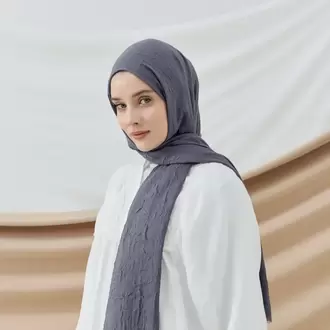 DÜZ BAMBU KRAŞ KOYU GRİ ŞAL