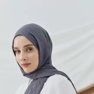 DÜZ BAMBU KRAŞ KOYU GRİ ŞAL