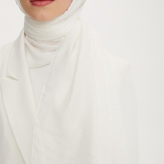 ARMİNE TREND OUTLET BEYAZ ORGANİK KOTON ŞAL