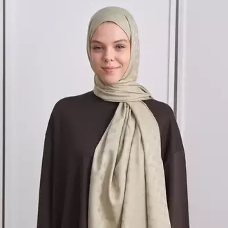 KIVRIM DESEN İPEKSİ JAKAR ANTİK BEJ ŞAL
