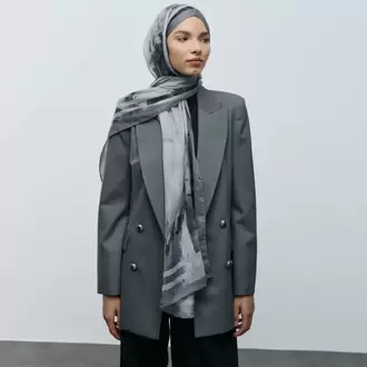 SOYUT DESEN ANTRASİT PAMUK ŞAL