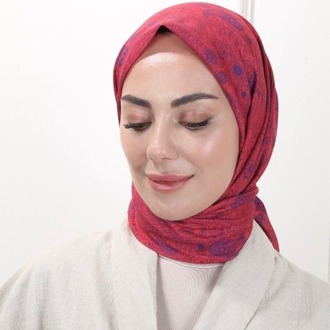 LOCELLA PAMUK VUAL CANLI FUŞYA EŞARP