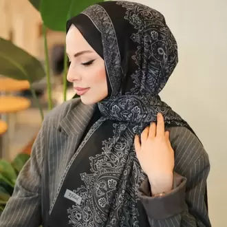 ARYA HİNT PAMUK SİYAH ŞAL