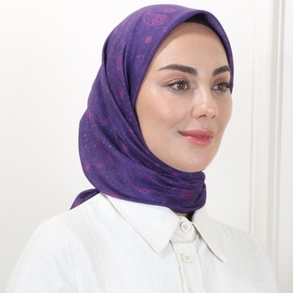 LOCELLA PAMUK VUAL CANLI MOR EŞARP