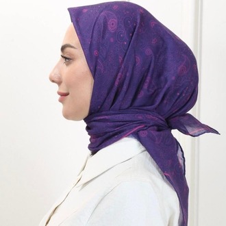 LOCELLA PAMUK VUAL CANLI MOR EŞARP