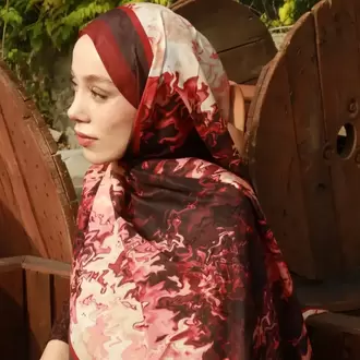 SERİNA DESEN LİNA BORDO ŞAL