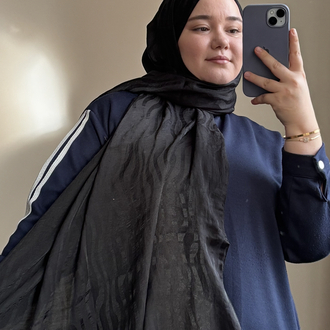 Ayrobin Pamuk Jakar Şal ( Siyah )