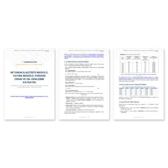 Betonun Elastisite ve Kayma Modülü, Poisson Oranı, Isıl Genleşme Katsayısı – PDF