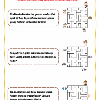 2.Sınıf Türkçe Yaz Tatili Tekrar Çalışmaları