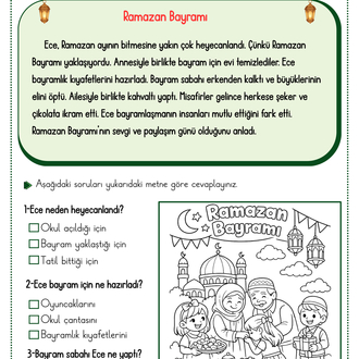 2.Sınıflar Her Güne Bir Ramazan Metni(30 Tane Metin)