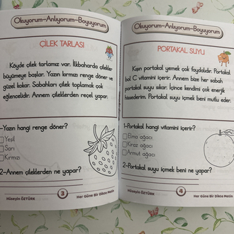 Meyveler-Sebzeler Her Güne Bir Dikte Metin 1. Sınıflar