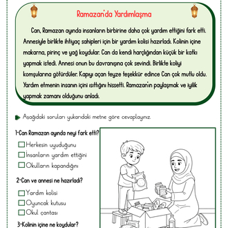 2.Sınıflar Her Güne Bir Ramazan Metni(30 Tane Metin)