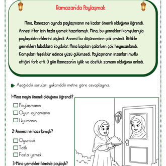 2.Sınıflar Her Güne Bir Ramazan Metni(30 Tane Metin)