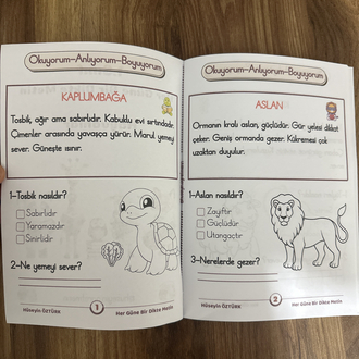 Hayvanlar-Her Güne Bir Dikte Metin 1. Sınıf
