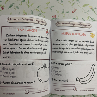 Meyveler-Sebzeler Her Güne Bir Dikte Metin 1. Sınıflar