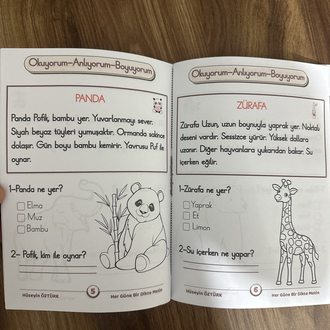 Hayvanlar-Her Güne Bir Dikte Metin 1. Sınıf
