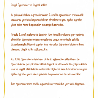 2. Sınıf Matematik Yaz Tatili Tekrar Çalışmaları