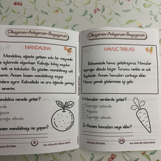 Meyveler-Sebzeler Her Güne Bir Dikte Metin 1. Sınıflar