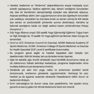 Aralık 2025 - Online Beden & Zihin Programı