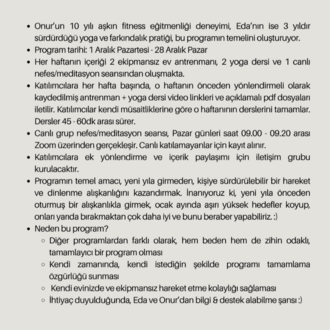 Aralık 2025 - Online Beden & Zihin Programı