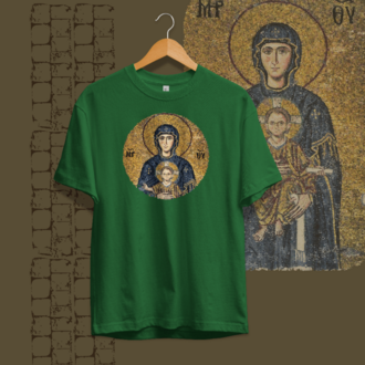 Ayasofya Çocuk İsa ve Meryem Freskosu Unisex Oversize Tişört