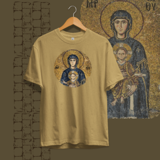 Ayasofya Çocuk İsa ve Meryem Freskosu Unisex Oversize Tişört