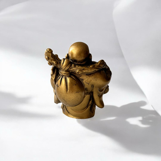 Vintage pirinç görünümlü Laughing Buddha