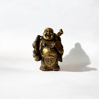 Vintage pirinç görünümlü Laughing Buddha