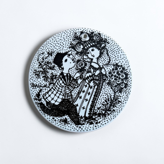 Vintage Nymolle Bjorn Wiinblad duvar tabağı (1960–70’ler)