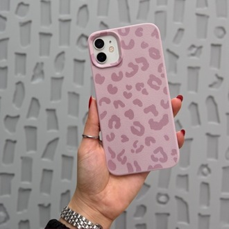 iPhone Uyumlu Pembe Leopar Desenli Kılıf