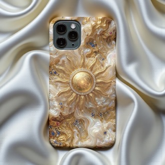 iPhone Uyumlu Altın Güneş Tasarımlı Kılıf