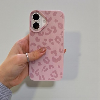iPhone Uyumlu Pembe Leopar Desenli Kılıf