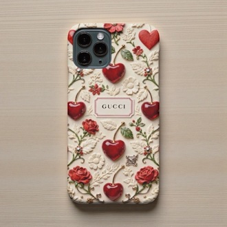 iPhone Uyumlu Kirazlı Gucci Tasarımlı Kılıf
