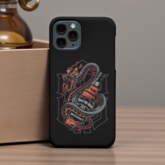 iPhone Uyumlu Yılanlı Whiskey Tasarımlı Kılıf