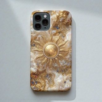 iPhone Uyumlu Altın Güneş Tasarımlı Kılıf