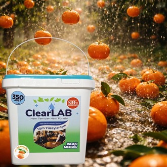 ClearLab – Yüzeyler için Islak Temizlik Mendili / Havlusu– 250’li Kova Ambalaj / Mandalina